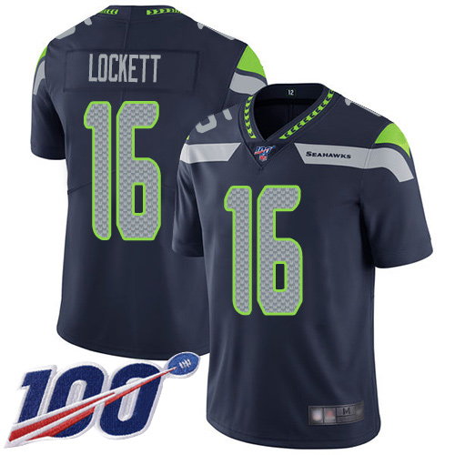 Seattle Seahawks Limited Navy Blue Men Tyler Lockett Home Jersey NFL Football 16 100th Season Vapor Untouchable